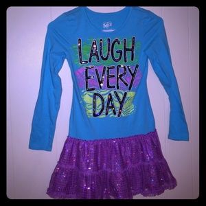 Long sleeve, 2 tone little girls Justice dress